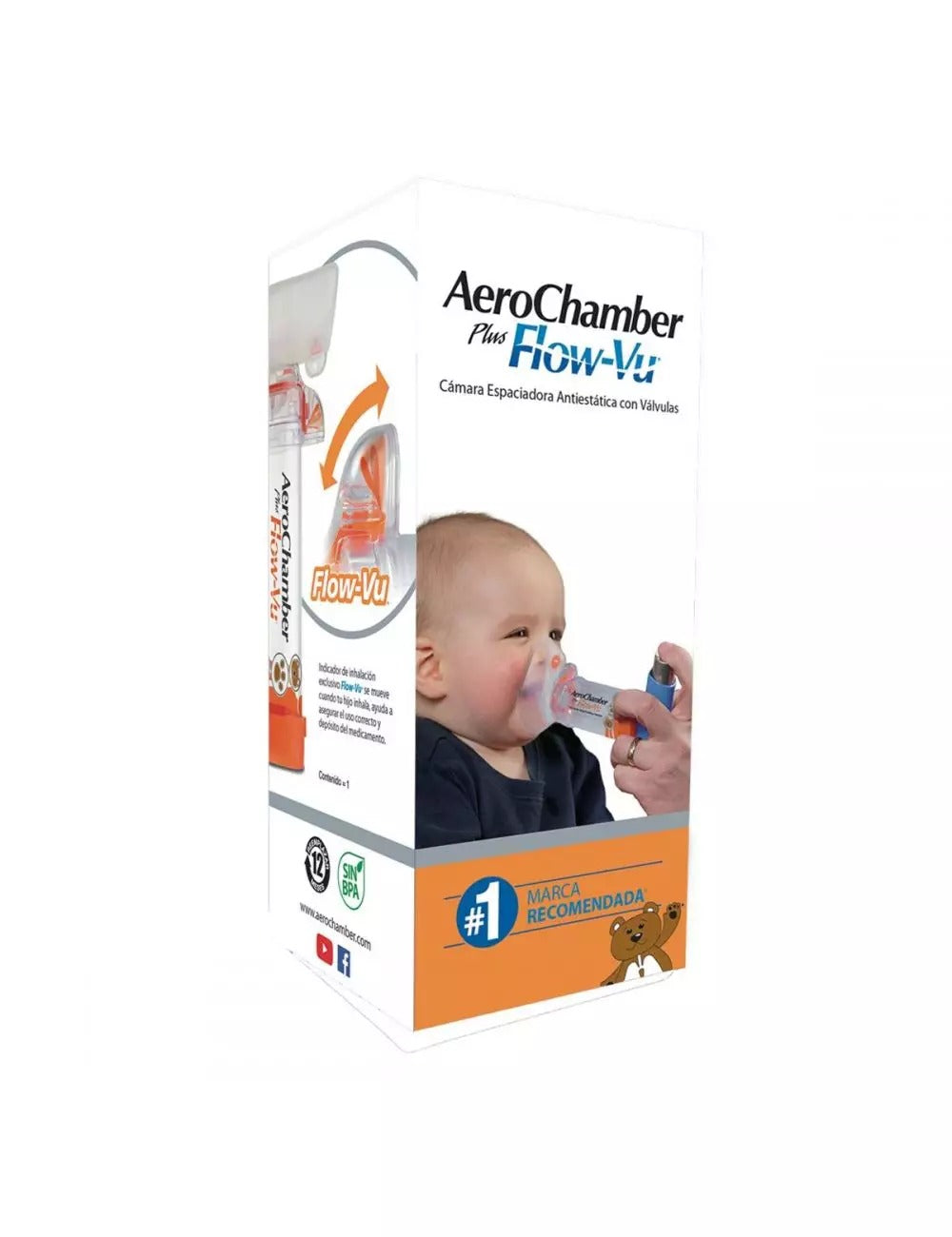 Inhalocamara - AeroChamber Plus Flow-Vu - Naranja